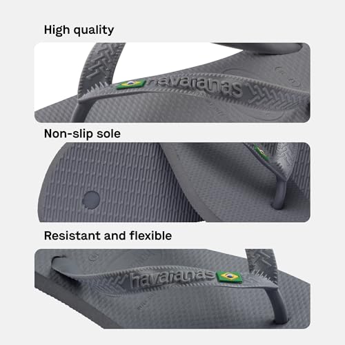Detalle 2 de Havaianas Top Brasil Unisex Flip Flop – Steel Grey (UK 8) by Havaianas