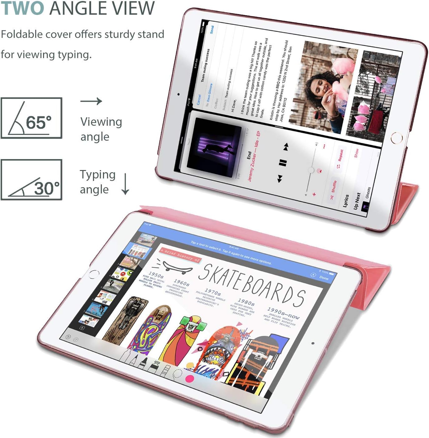 Detalle de ProCase smart case for iPad 9.7 inch pink