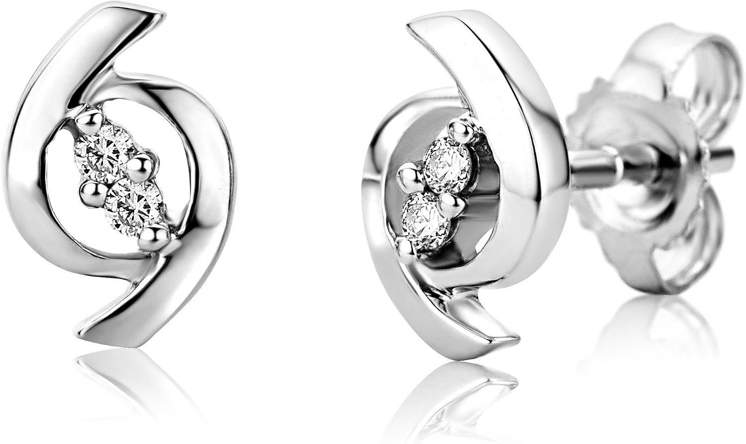 Detalle de Miore Pendientes oro blanco 9k con diamantes