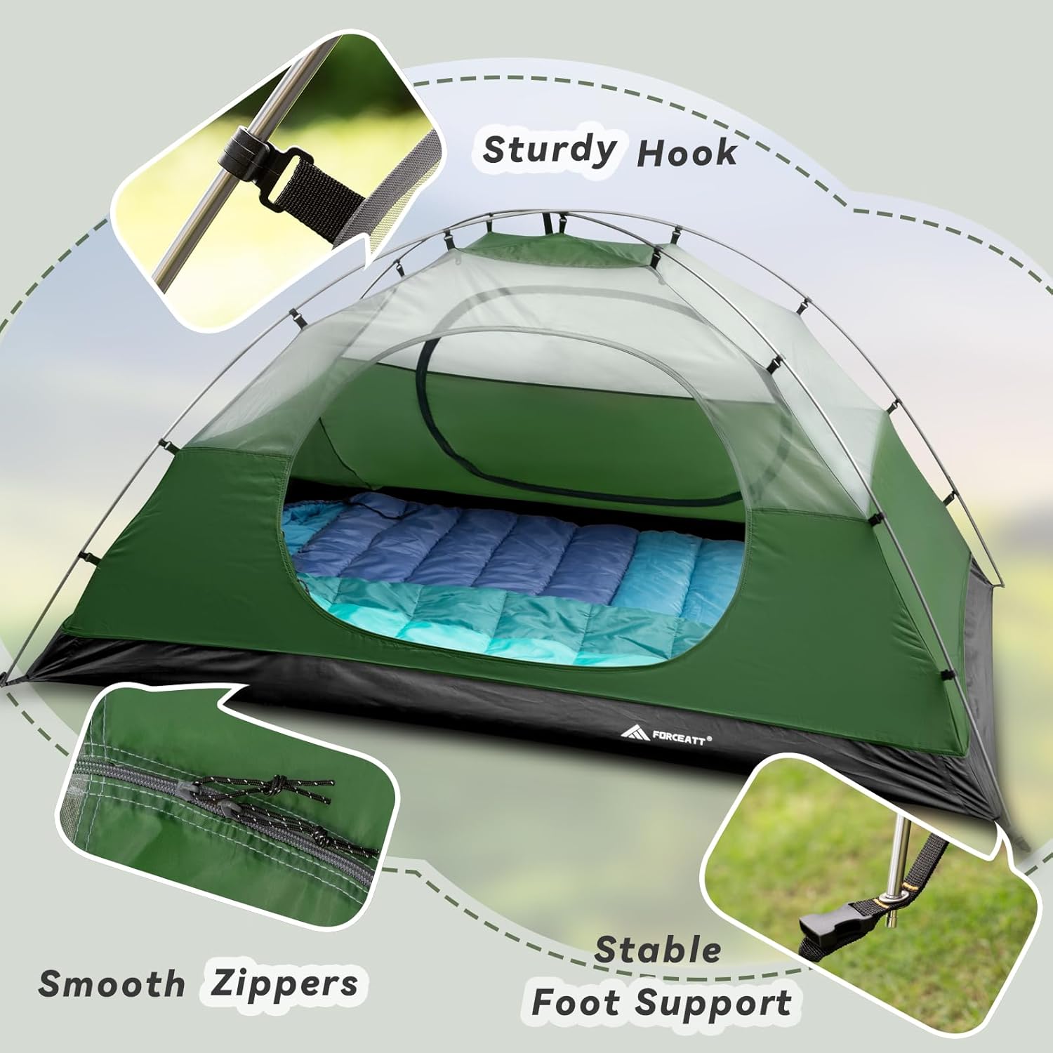 Detalle 2 de Forceatt Zelt für Camping 2,58 kg