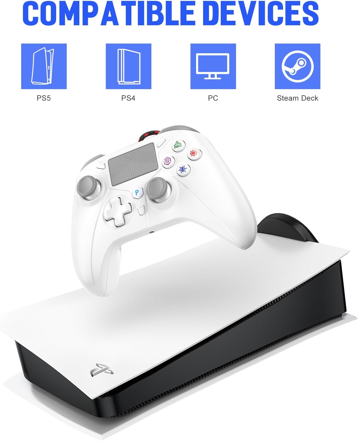 Thumbnail 1 de Gamrombo Wired Controller for PS5/Pro/Slim, PS4/PC with Dual Vibration and 6-Axis Sensor