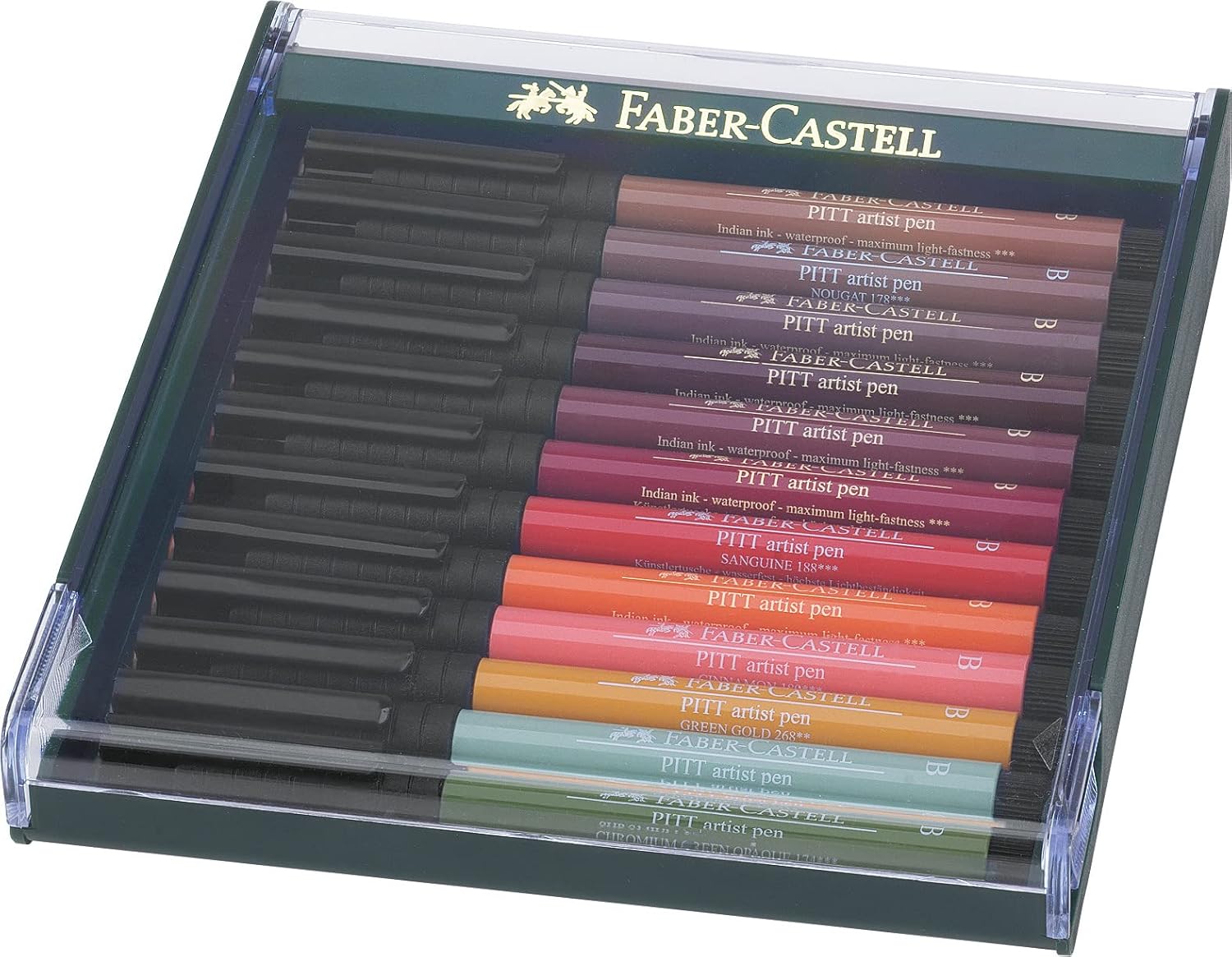 Faber-Castell Pitt Artist Pen 267422 Tuschezeichner – 12er-Packung in Erdfarben