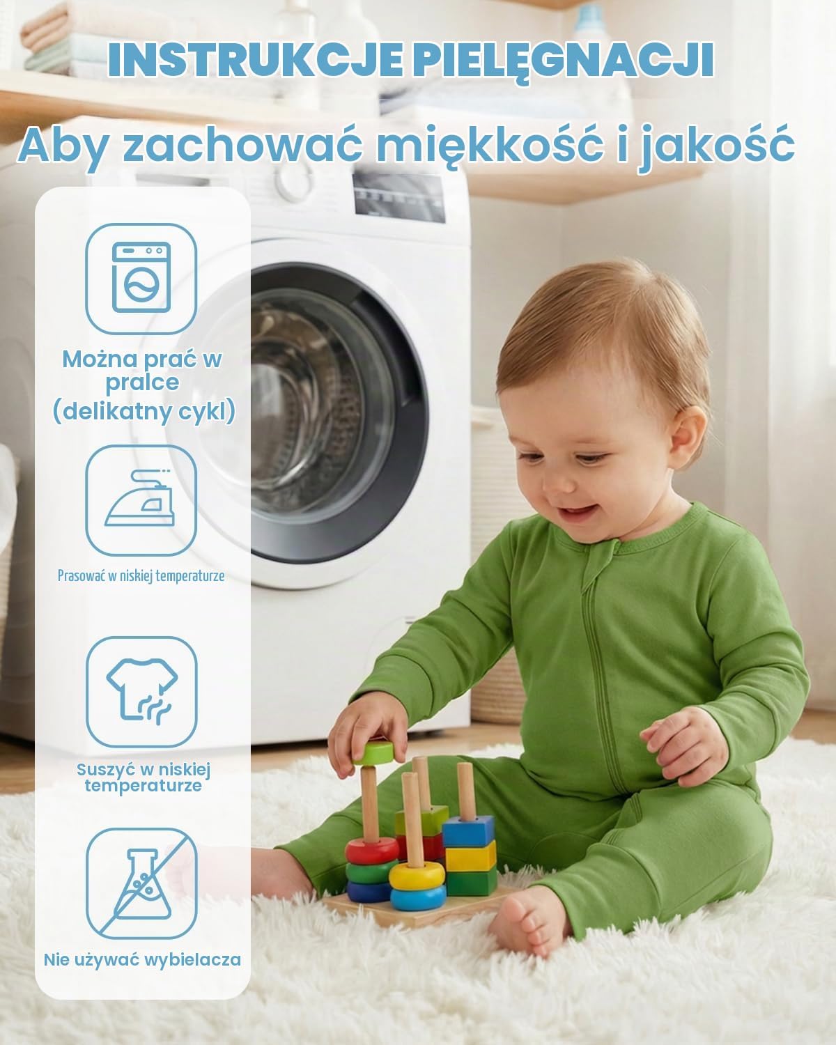 Detalle 1 de JiAmy piżama niemowlęca, 2 sztuki, bawełna, długi rękaw, zamek i zakryte stopy