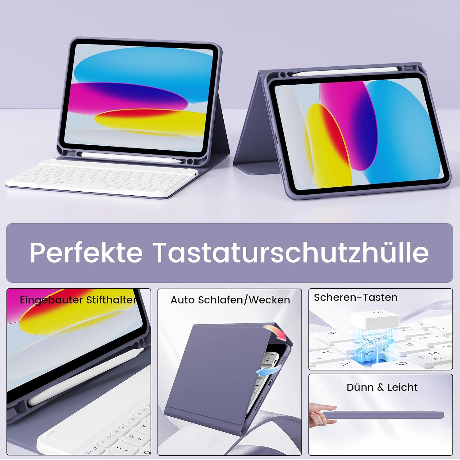 Detalle 2 de GKABXY Hülle mit Tastatur für iPad 10,9/11 Zoll
