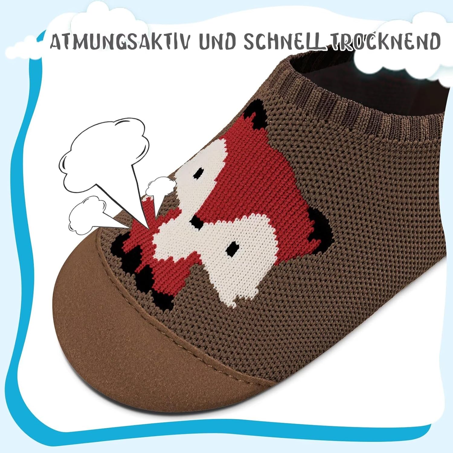 Detalle de Kyopp Hausschuhe für Kinder – Atmungsaktive, rutschfeste Pantoletten von Größe 20–35