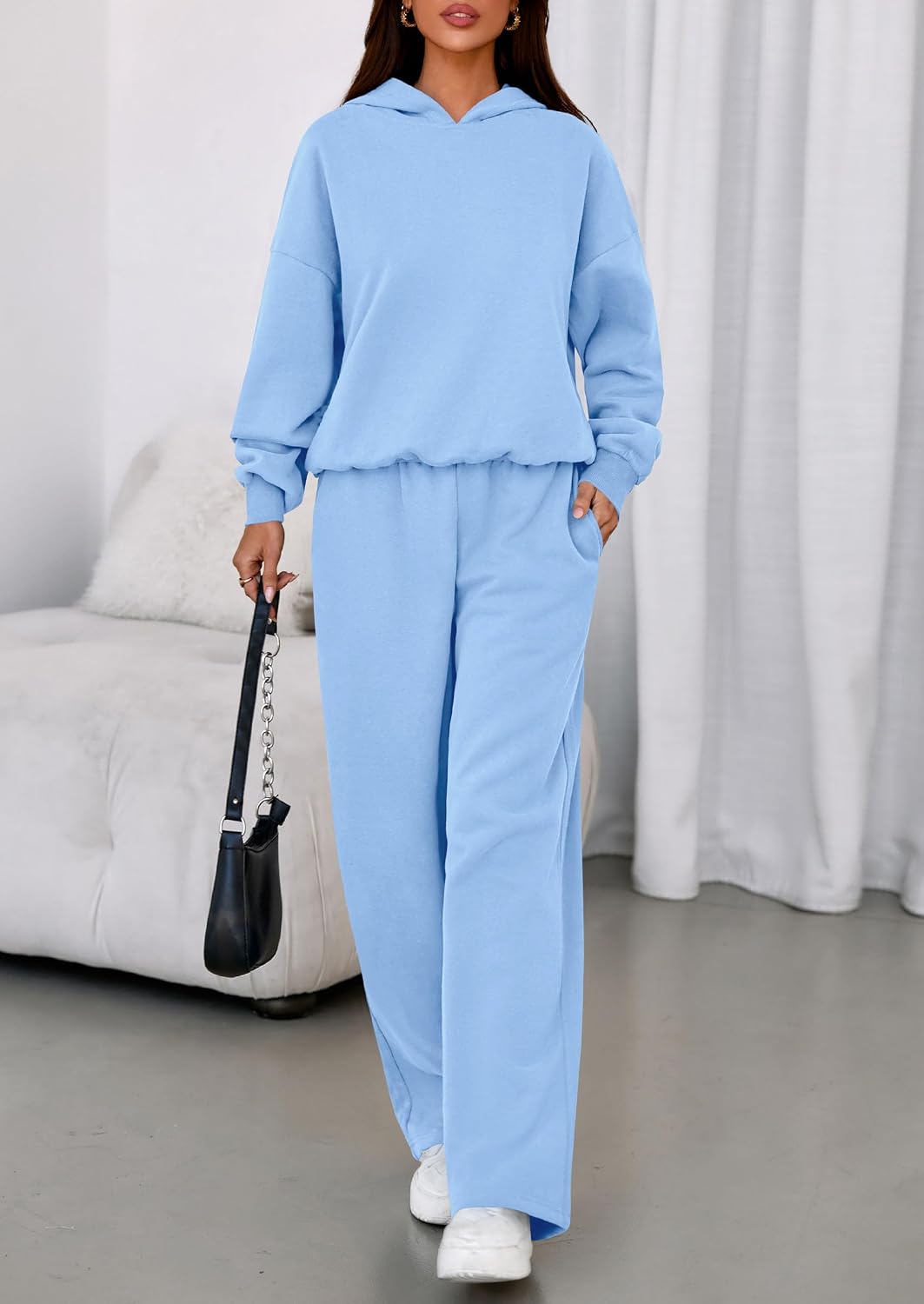 Detalle 2 de PRETTYGARDEN Women's Sweatsuits 2-Piece Set (2026) Casual Winter Hoodie & Wide-Leg Sweatpants