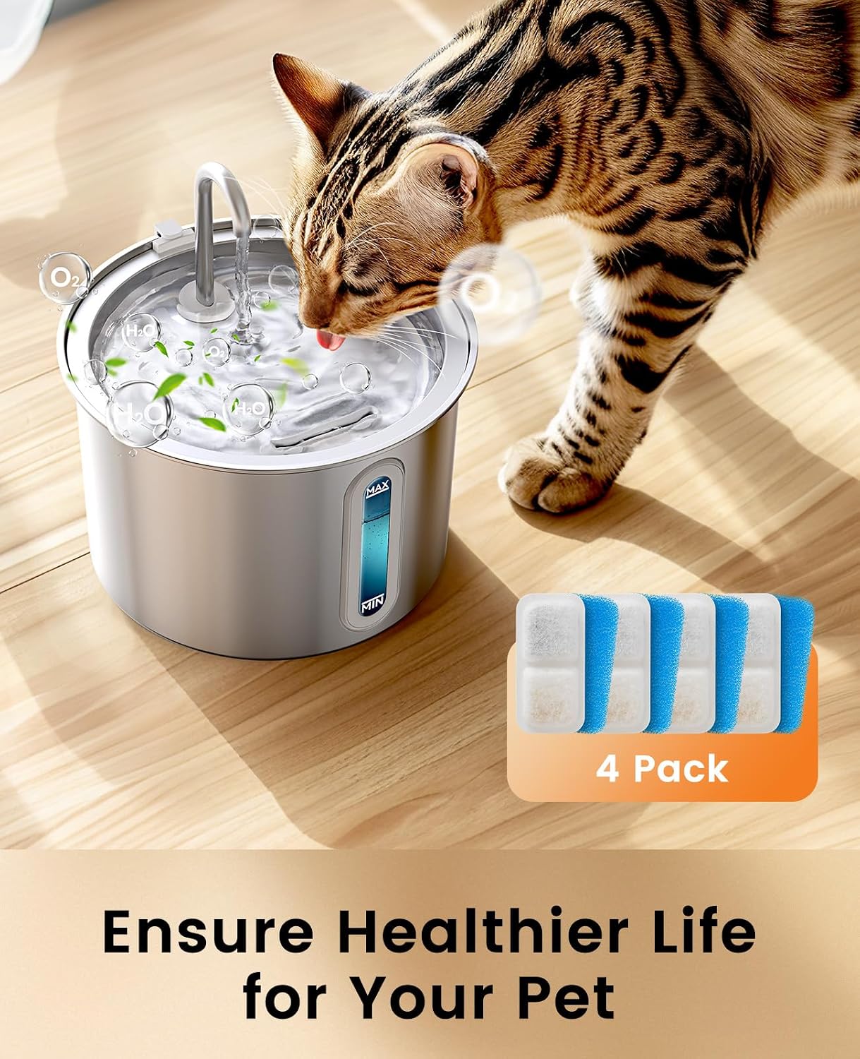 Detalle de oneisall 猫用噴水フィルター 交換用4個入り 64オンス/2Lステンレス製噴水向け