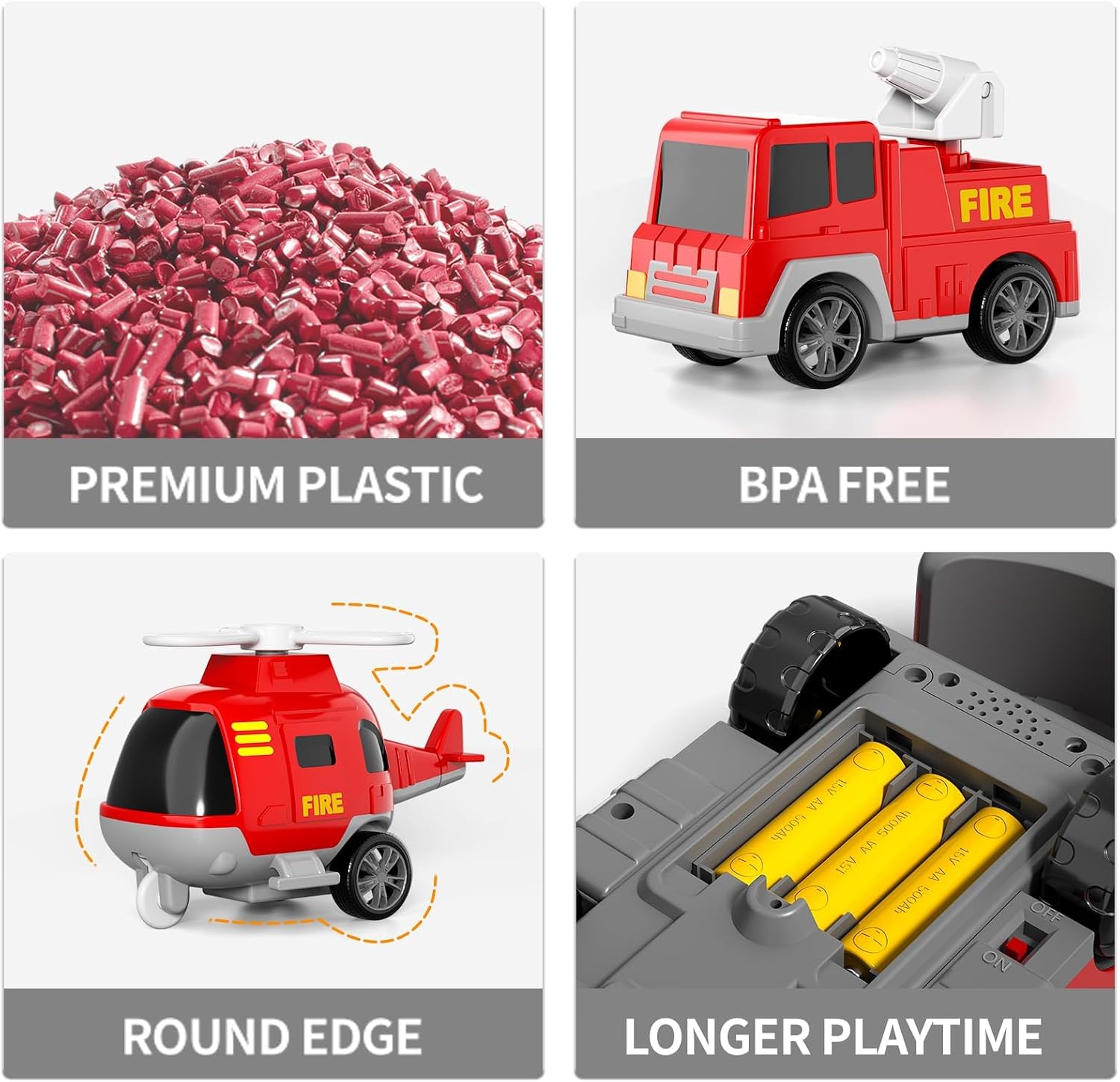 Thumbnail 6 de Bennol SX600-22-11 5-in-1 Fire Truck Toy with Lights, Sound and 4 Mini Vehicles