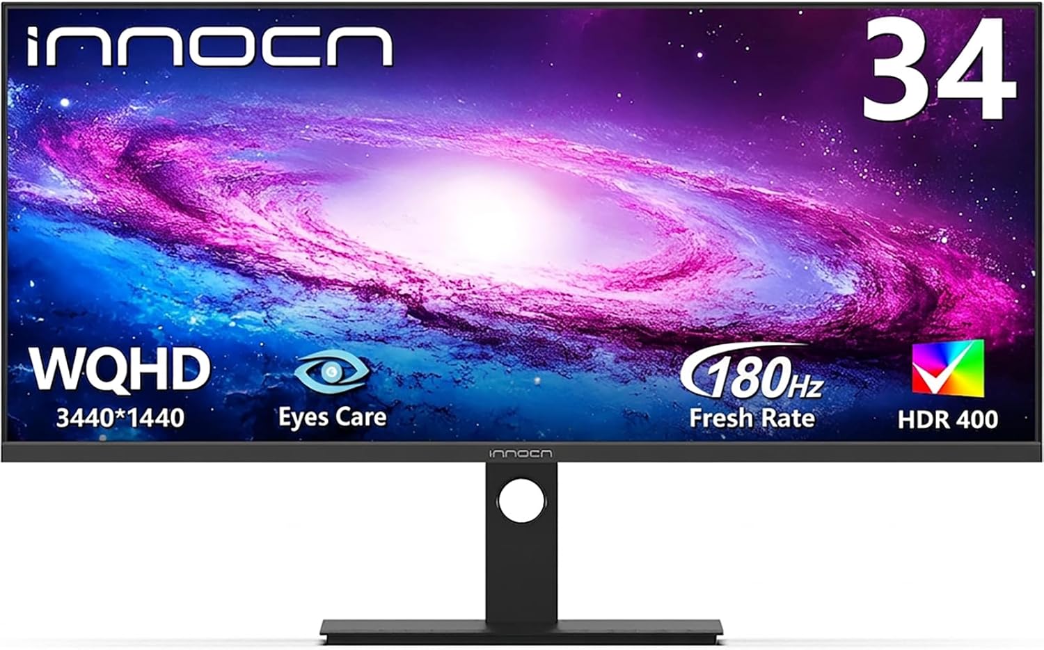 Detalle de INNOCN 34C1R 34-Inch Ultrawide IPS Monitor — WQHD 3440x1440, 180Hz, G-SYNC Compatible