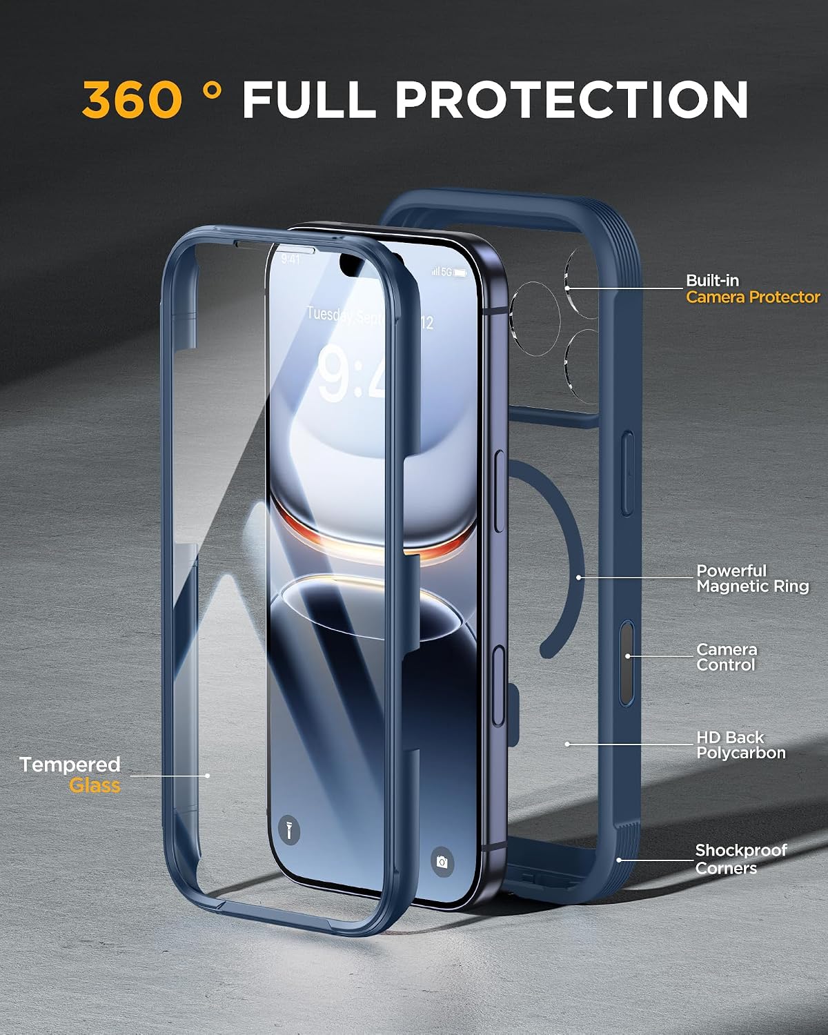 Detalle de Miracase iPhone 17 Pro Max magnetic case 6.9"