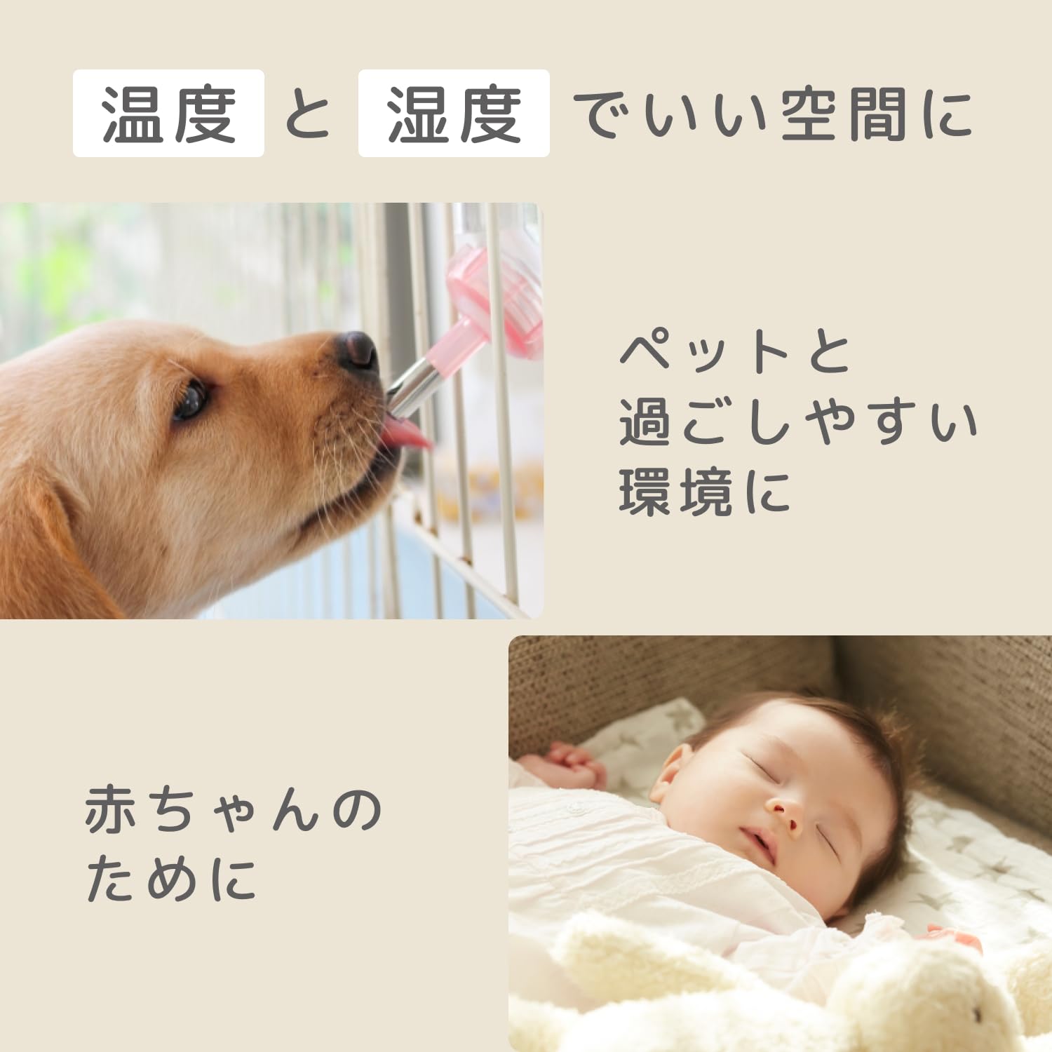 Thumbnail 2 de sology HEN-01 デジタル温湿度計 時計・アラーム付き 卓上・壁掛け対応 ホワイト