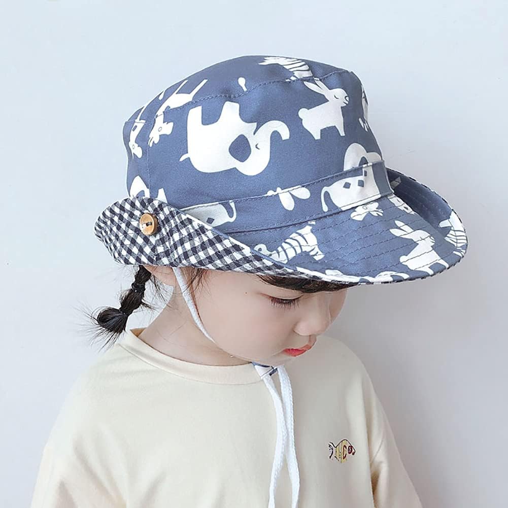 Detalle de Malaxlx Kids Bucket Sun Hat: Cute Print, UPF50+ Protection for Summer