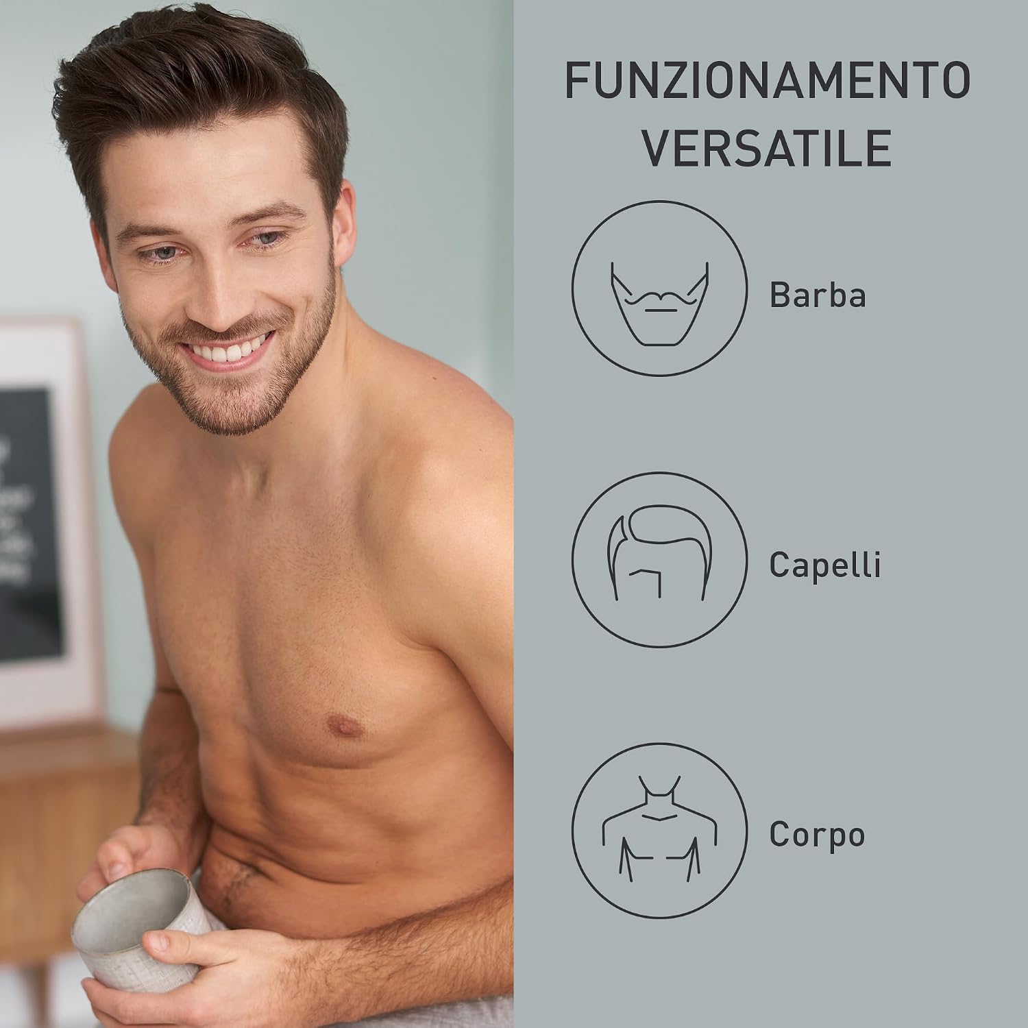 Detalle 2 de Panasonic ER-GB80-H503 regolabarba cordless e con filo impermeabile con 39 lunghezze e 3 accessori