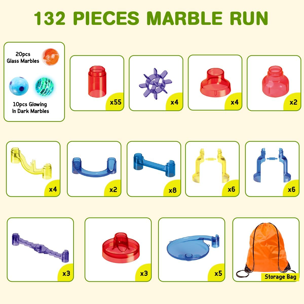 Detalle 2 de Meland Marble Run 132-piece marble track set 🧩