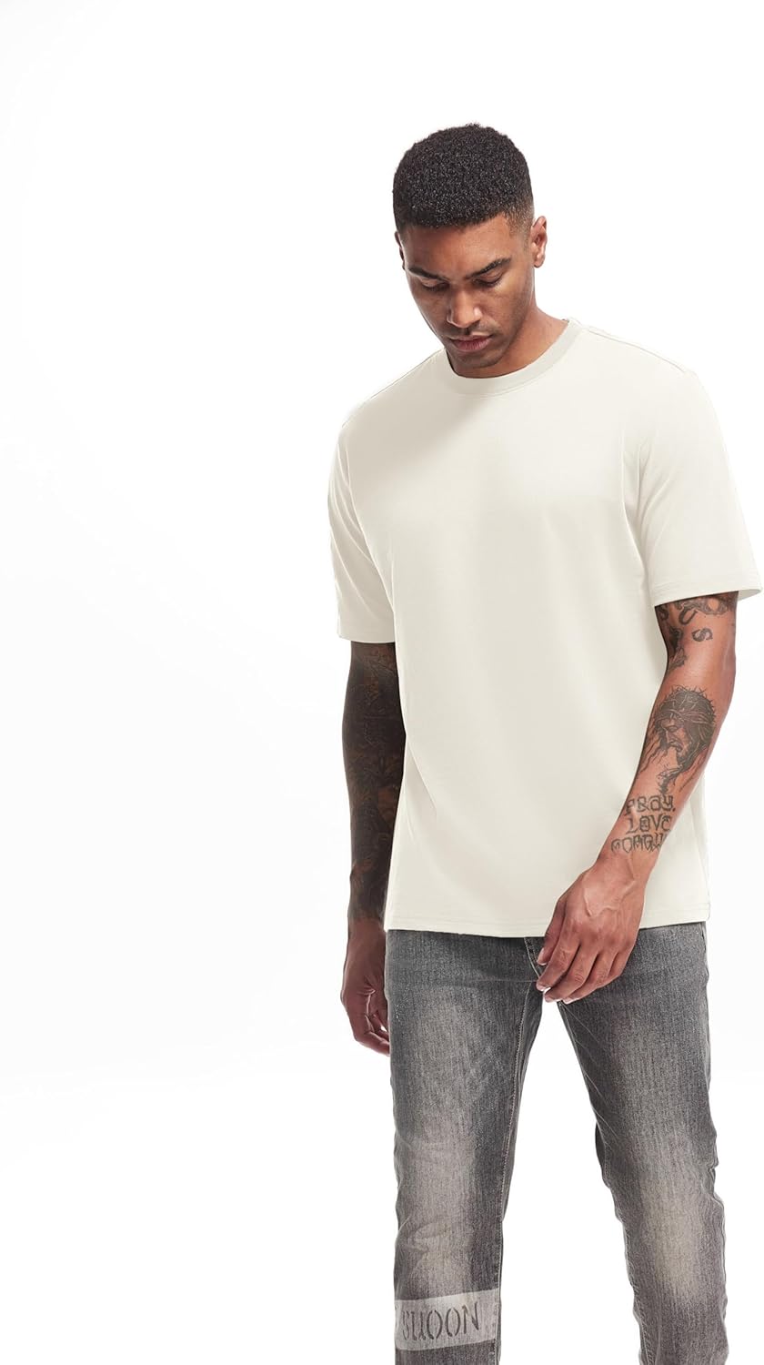 Thumbnail 2 de VEIISAR Men’s Heavy Weight Crew Neck T-Shirt (Pre-Shrunk) — Premium Cotton Tee, Sizes S–3XL+