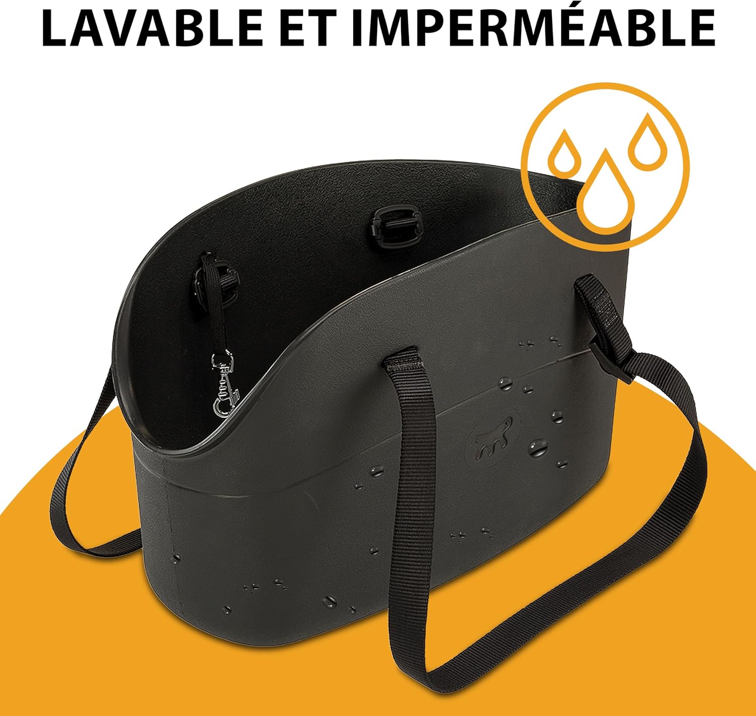 Thumbnail 6 de Ferplast sac de transport pour chien/chat jusqu’à 5 kg en plastique caoutchouté imperméable et lavable (35 x 14 x 22 cm) – Noir