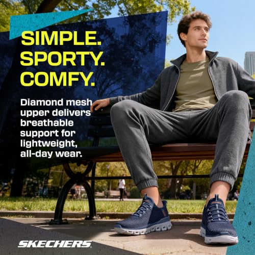 Detalle 2 de Skechers Glide-Step Noxus, zapatillas sin cordones para hombre, azul marino