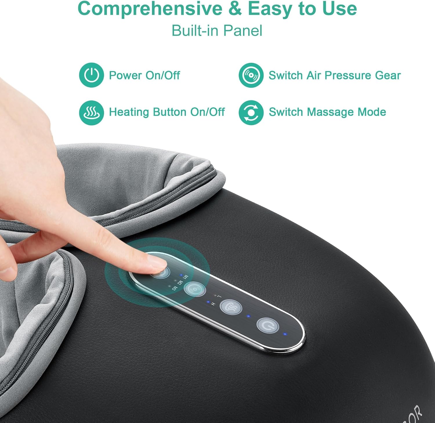 Detalle de Medcursor Foot Massager with Heat — Shiatsu Kneading Therapy for Tired Feet (Up to Size 13")