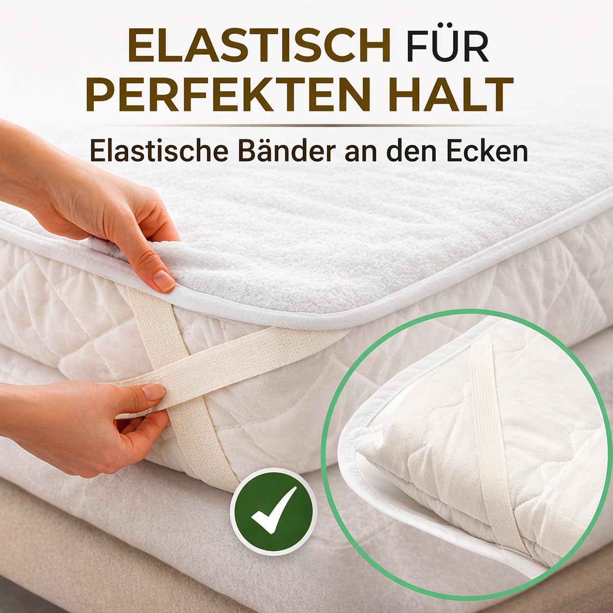 Thumbnail 2 de FlyIdeas wasserdichter Matratzenschoner fürs Babybett 60x120 cm (2er-Set) aus Bambus
