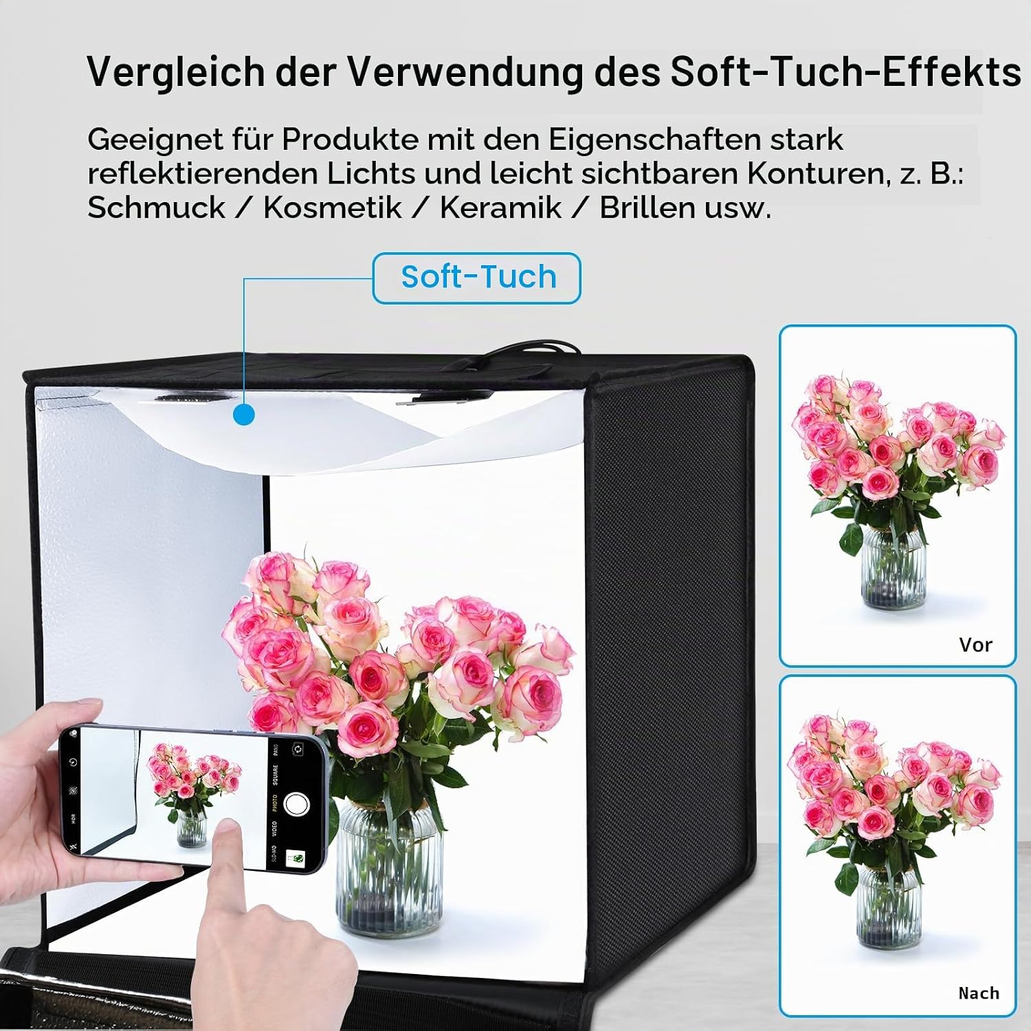 Detalle 1 de PULUZ Fotobox 60 x 60 cm für Produktfotos