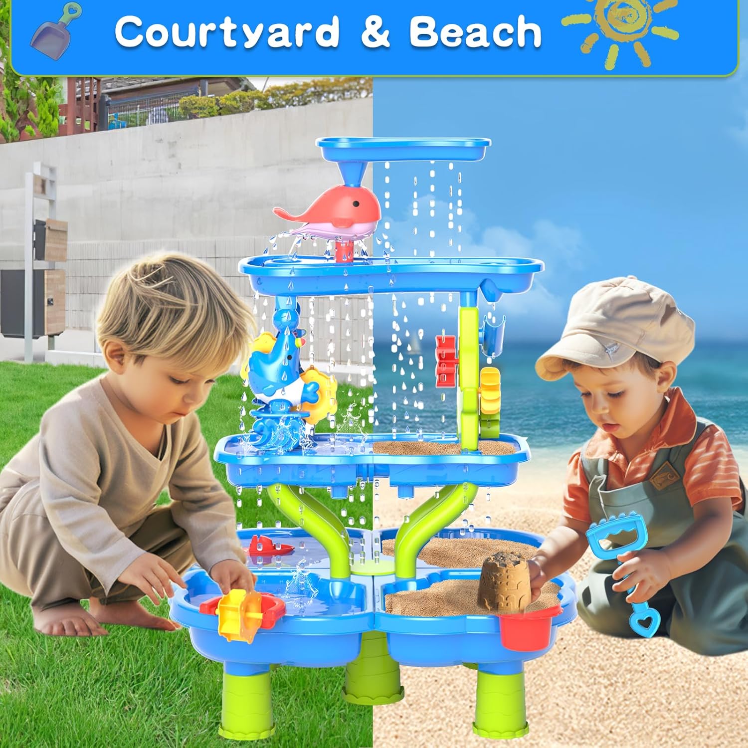 Detalle de Doloowee Water Table for Children – Sand and Water Play Table for Toddlers (Outdoor Garden Toy)