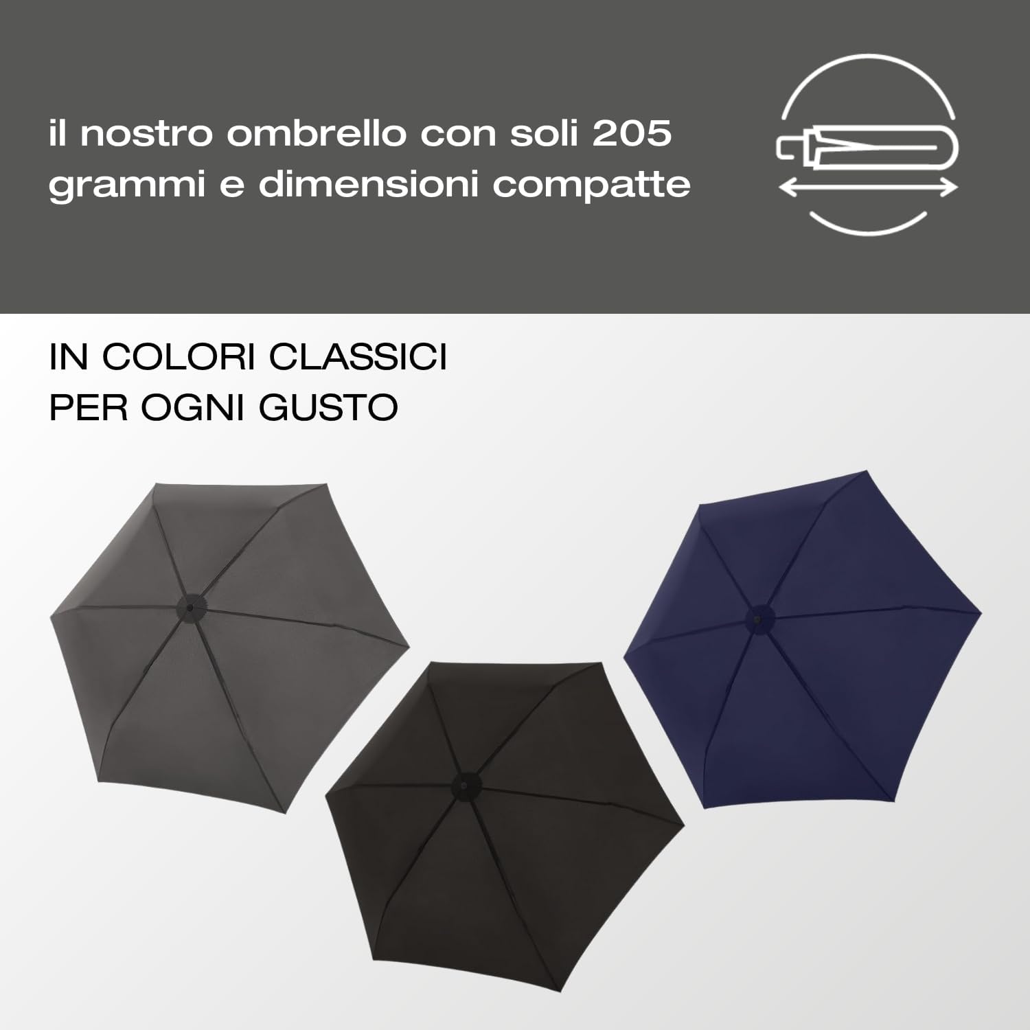 Detalle de Knirps C.050 Small Manual Navy: Ombrello tascabile resistente al vento con Borsa