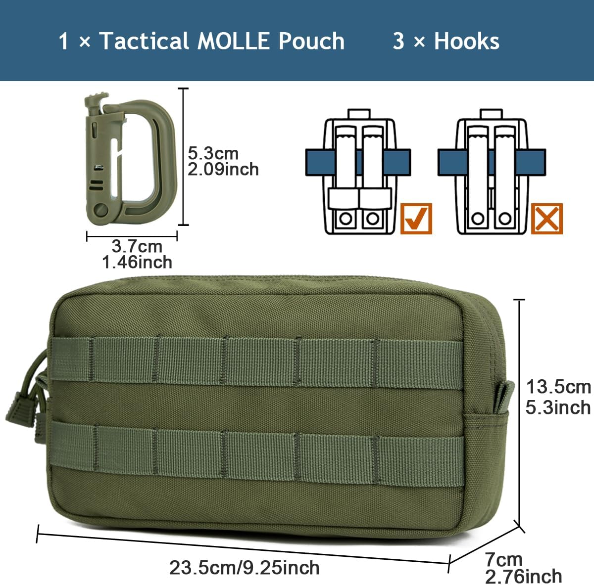 Thumbnail 1 de MUCHER EDC Pouch Molle Pouches Tactical Waist Bag (2 Pack) – Durable 1000D Utility Waist Pack