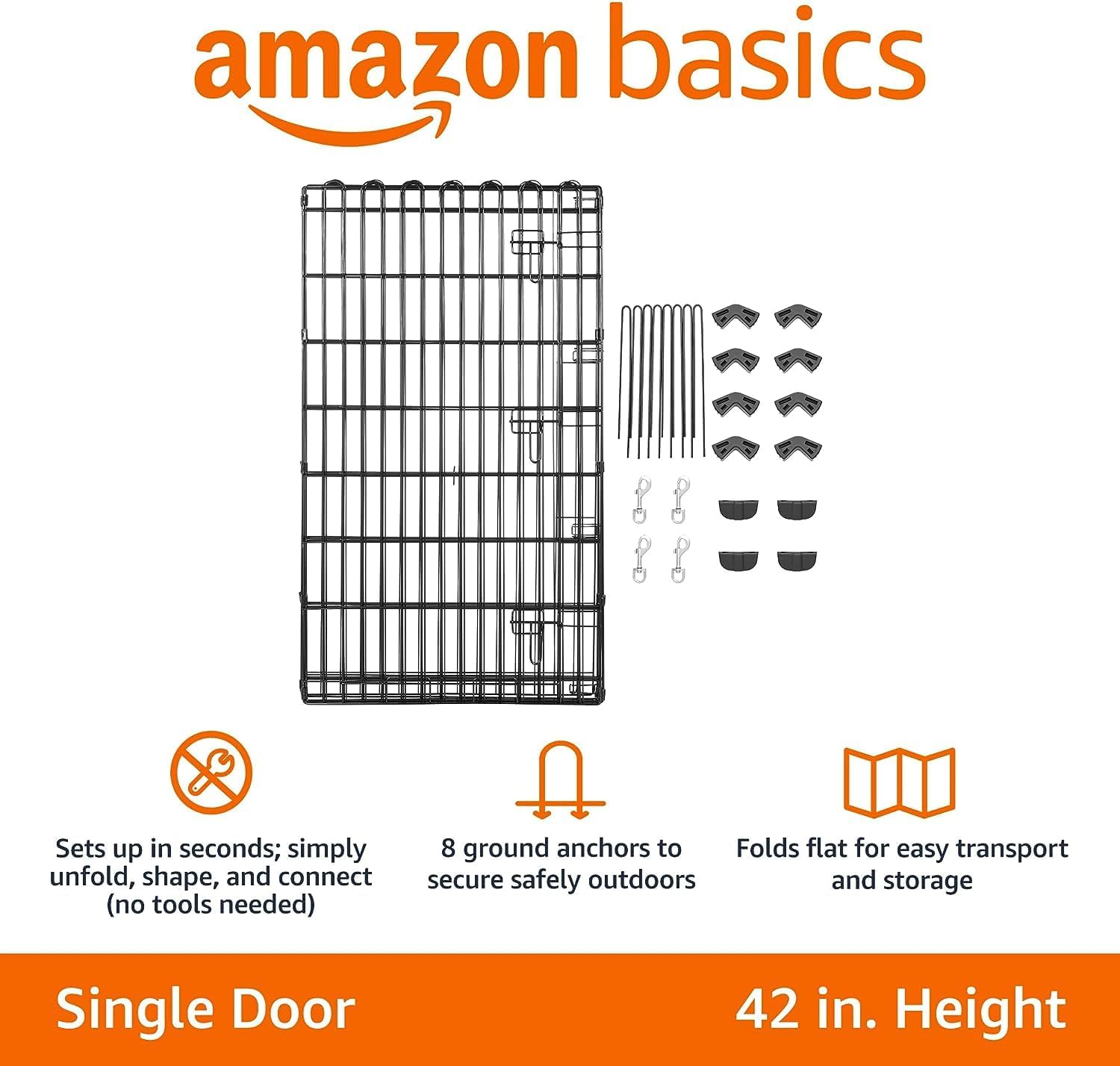 Detalle de Amazon Basics ośmiokątny kojec dla psa, składany, metalowy, 107 cm