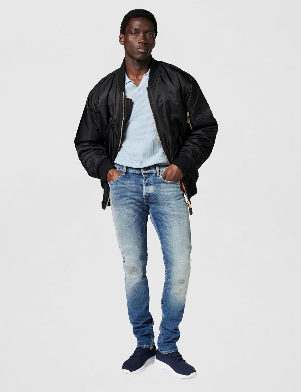 Detalle 2 de G-Star Herren 3301 Slim Jeans mit Knopfverschluss und 5 Taschen