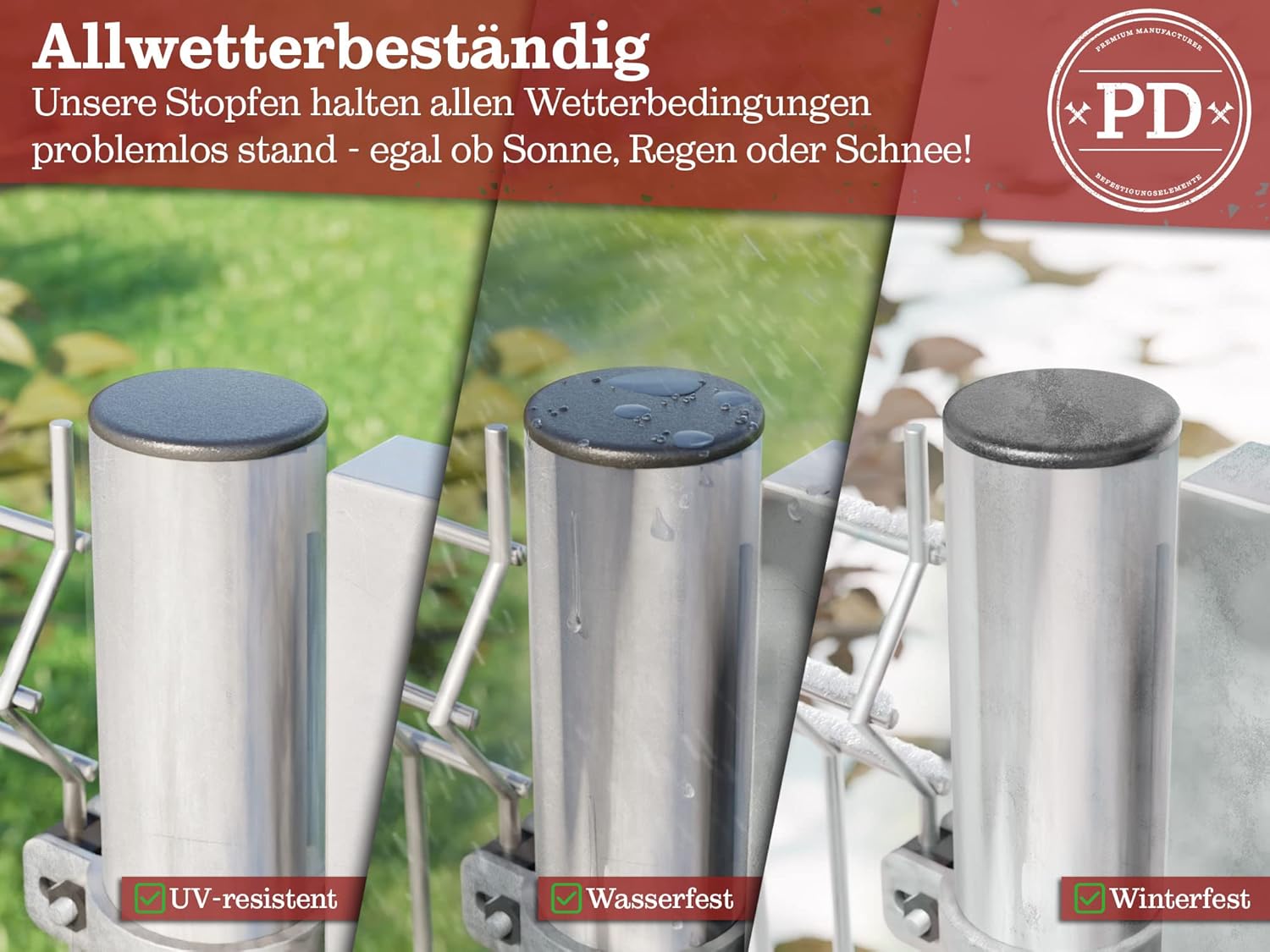 Thumbnail 3 de PD® Lamellenstopfen rund 36 mm für Rundrohr – Endkappen aus PE-Kunststoff, schwarz (20 Stück)