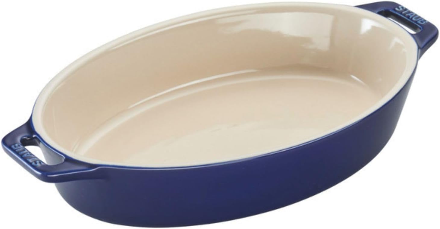 Detalle 2 de staub ストウブ 40508-598 オーバルディッシュ グランブルー 17cm セラミック製
