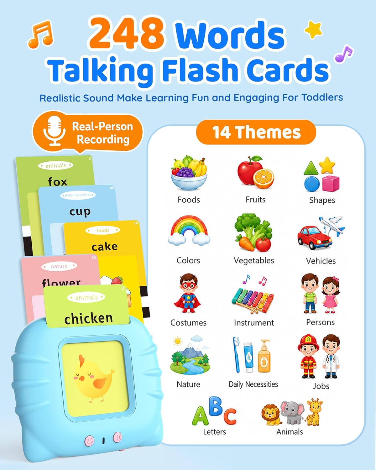 Detalle de Aullsaty Toddler Talking Flash Cards 248