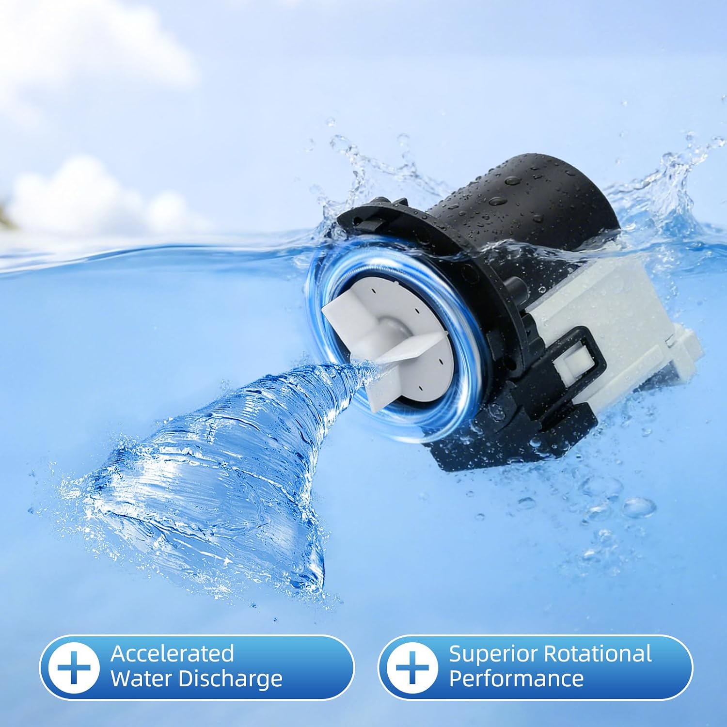 Detalle de PRFCTTY 4681EA2001T Washer Drain Pump for LG & Kenmore, 45 L/min