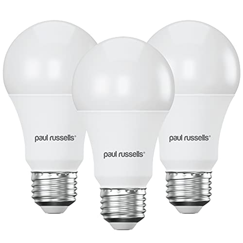 Detalle de paul russells E27 LED Light 13W (100W Equivalent) 3-Pack, 2700K – Non-Dimmable, 1521 lm, Frosted A60 GLS