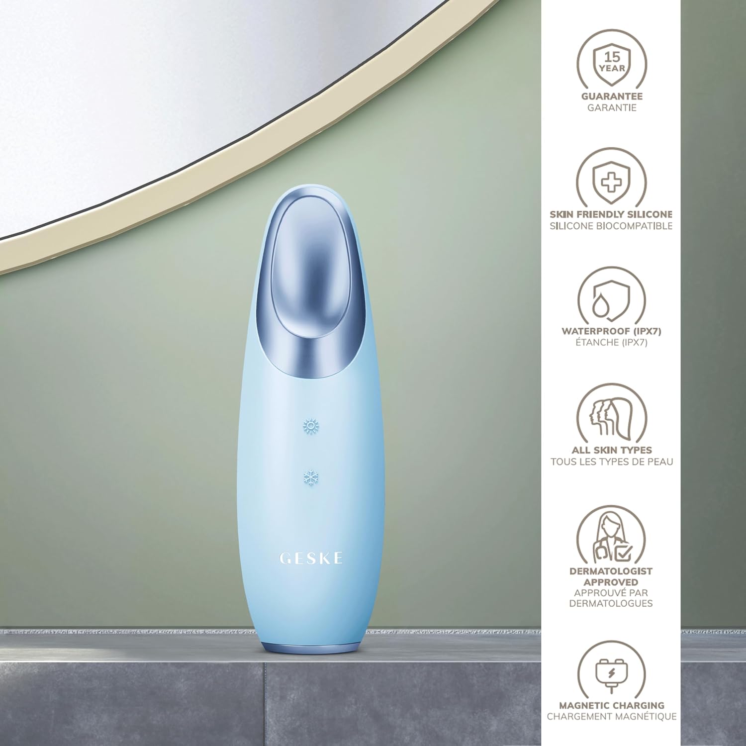 Detalle 2 de GESKE SmartAppGuided™ Warm & Cool Eye Energizer | Masseur oculaire 6 en 1