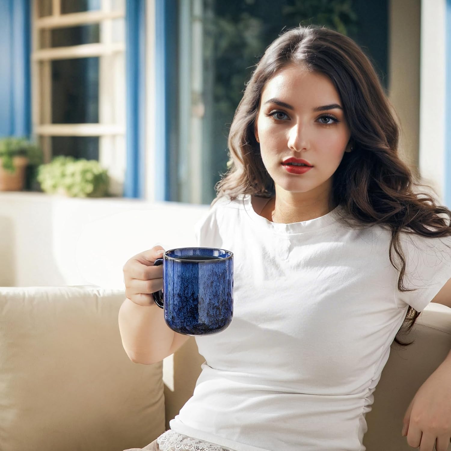 Thumbnail 4 de vancasso STARRY 16 oz Ceramic Coffee Mugs Set