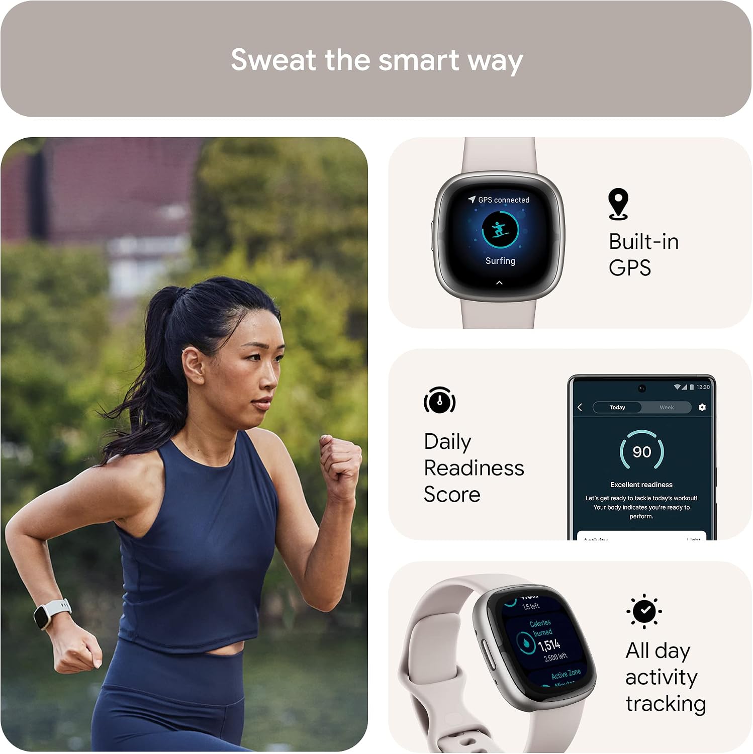 Thumbnail 4 de Fitbit health and fitness smartwatch, Sense 2