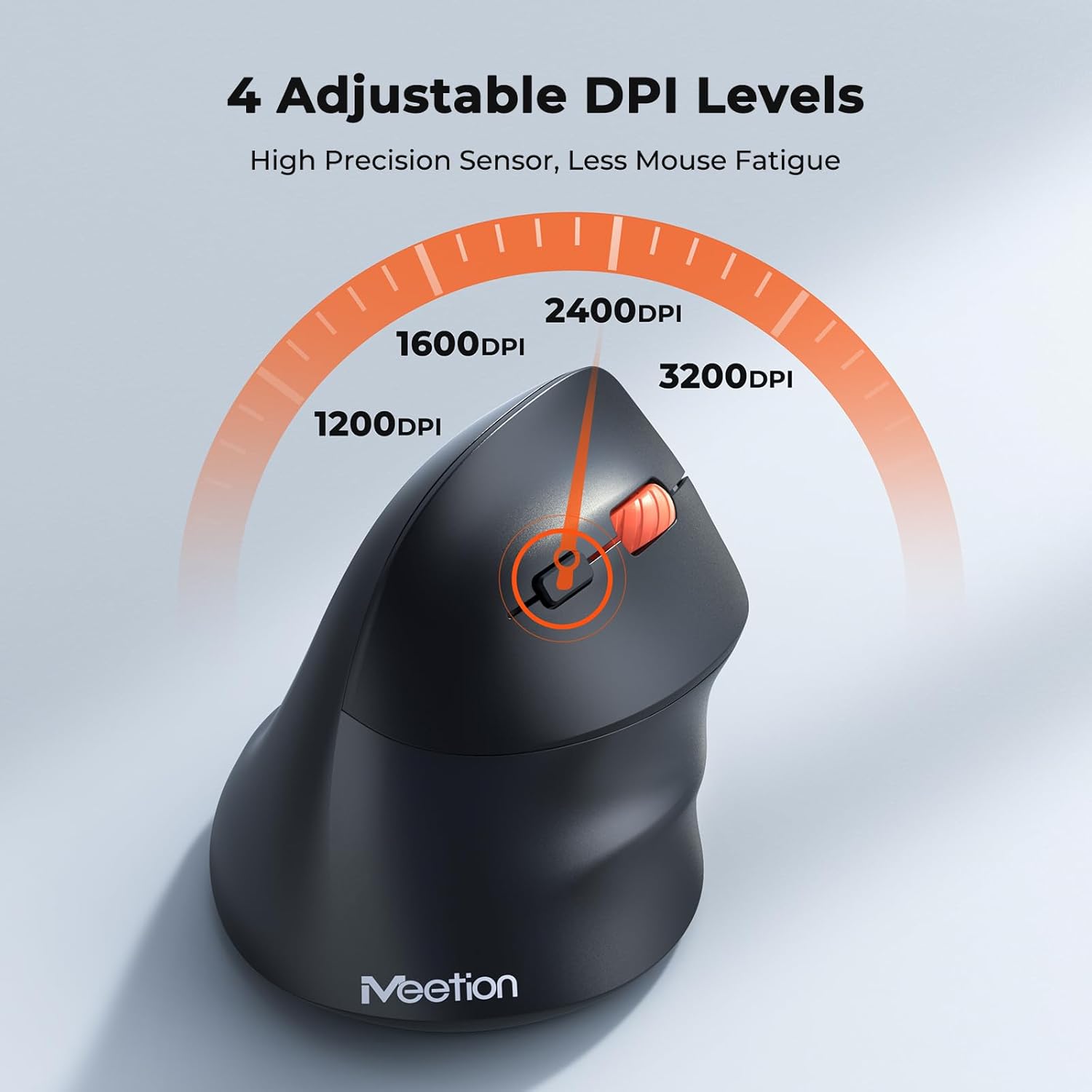 Detalle de MEETION ergonomische vertikale Bluetooth-Maus mit Dual-Mode (2,4 GHz & Bluetooth 5.3) und 3-Geräte-Kopplung