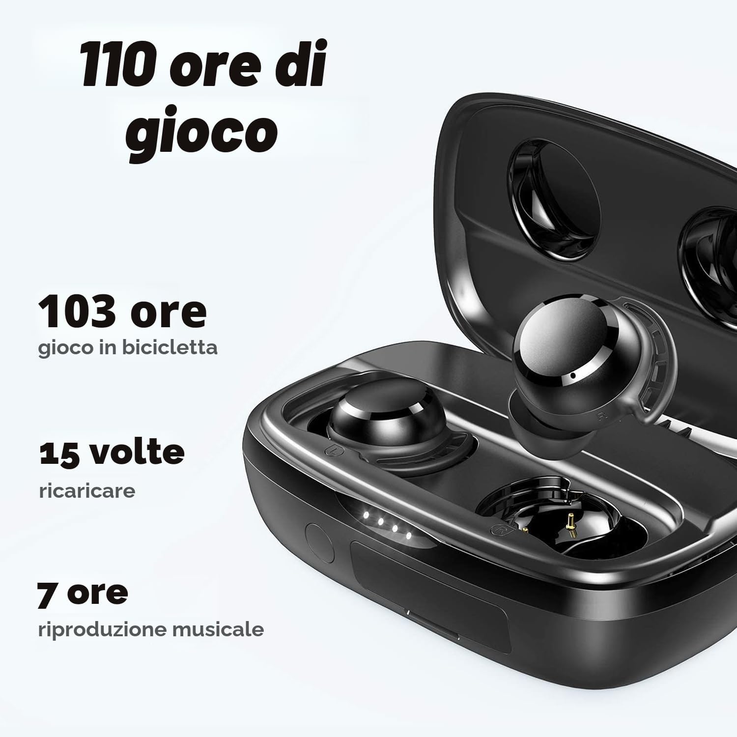 Detalle 2 de Tribit FlyBuds 3 Auricolari Bluetooth 100 Ore