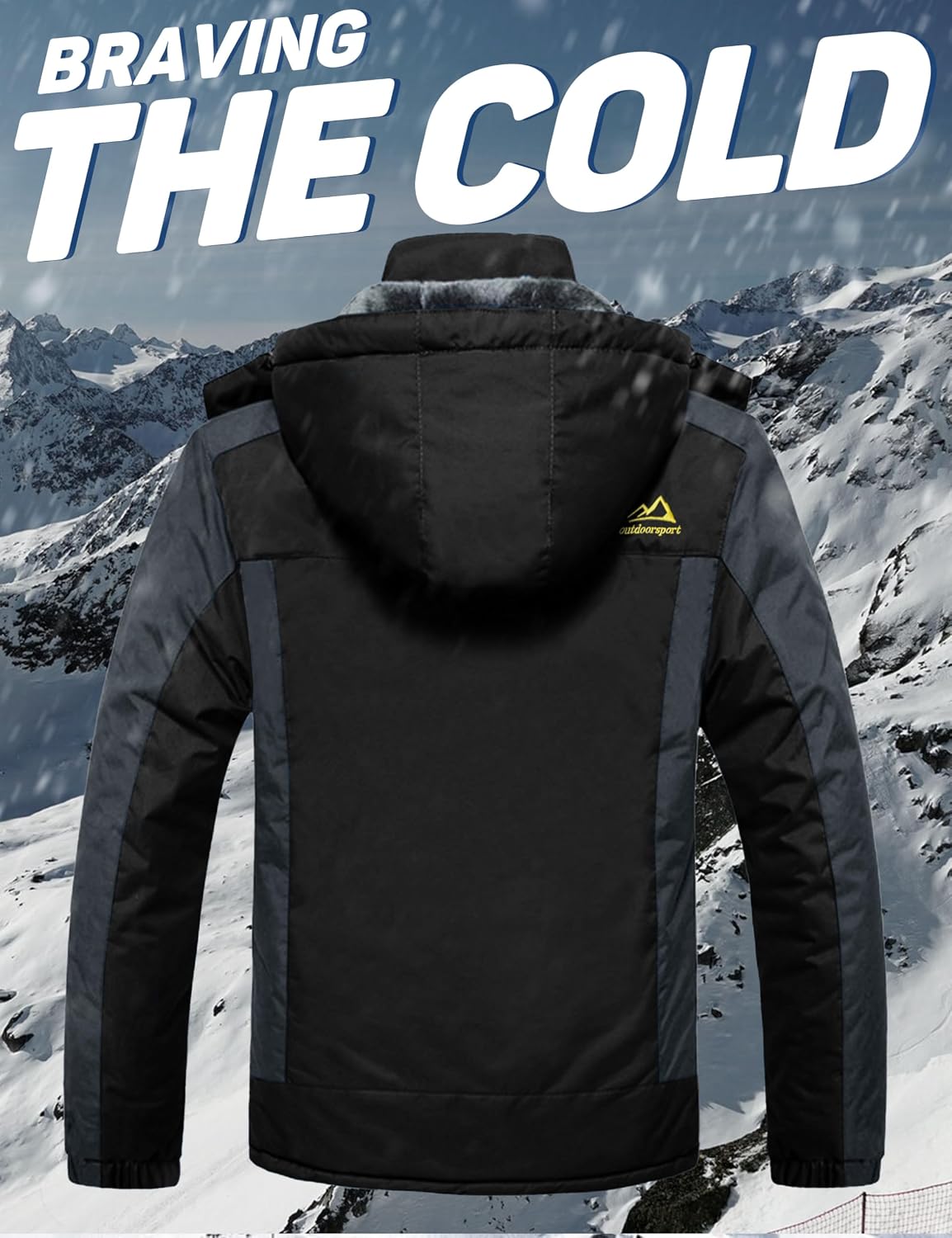 Detalle 2 de MAGCOMSEN Herren Winter Fleecejacke wasserdicht