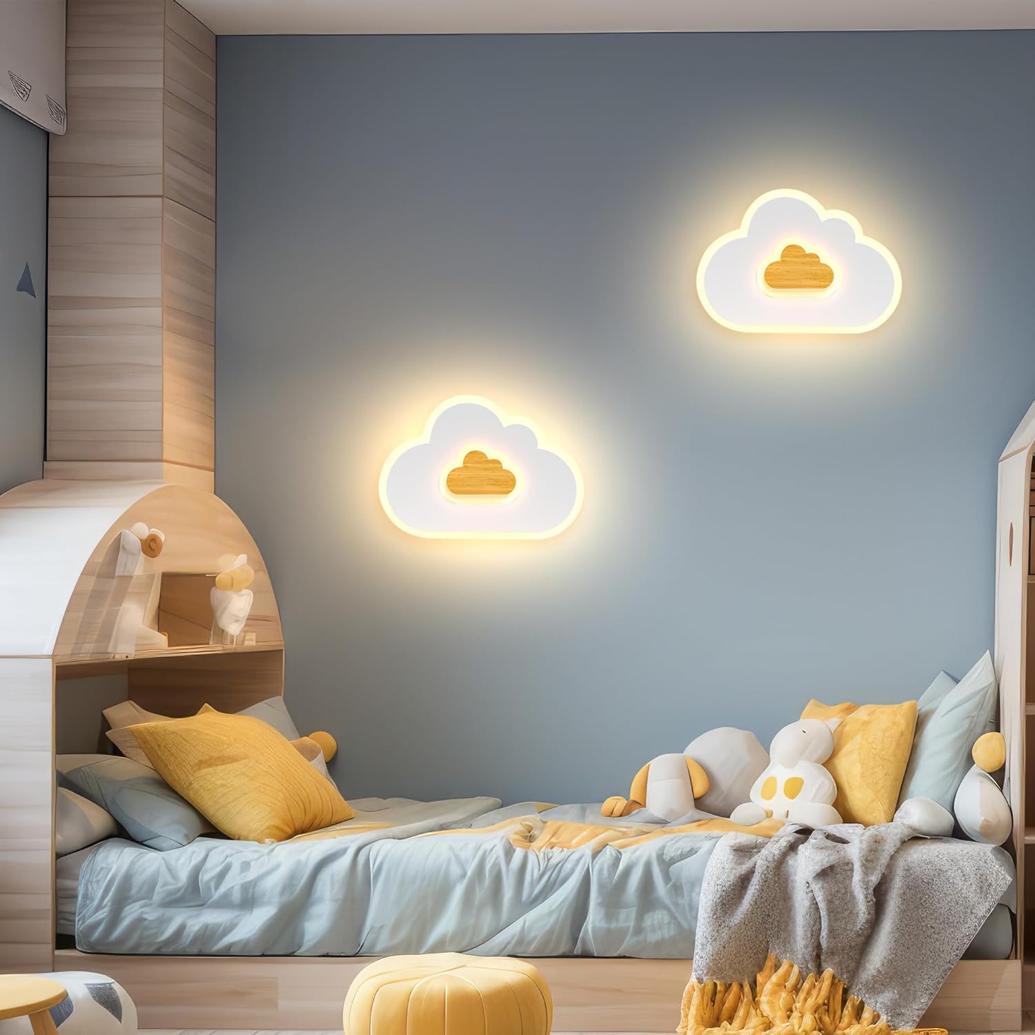 Thumbnail 1 de AOEH LED Deckenleuchte – Wolke aus Holz, 30 cm, 17 W, 3000 K, Kinderzimmer