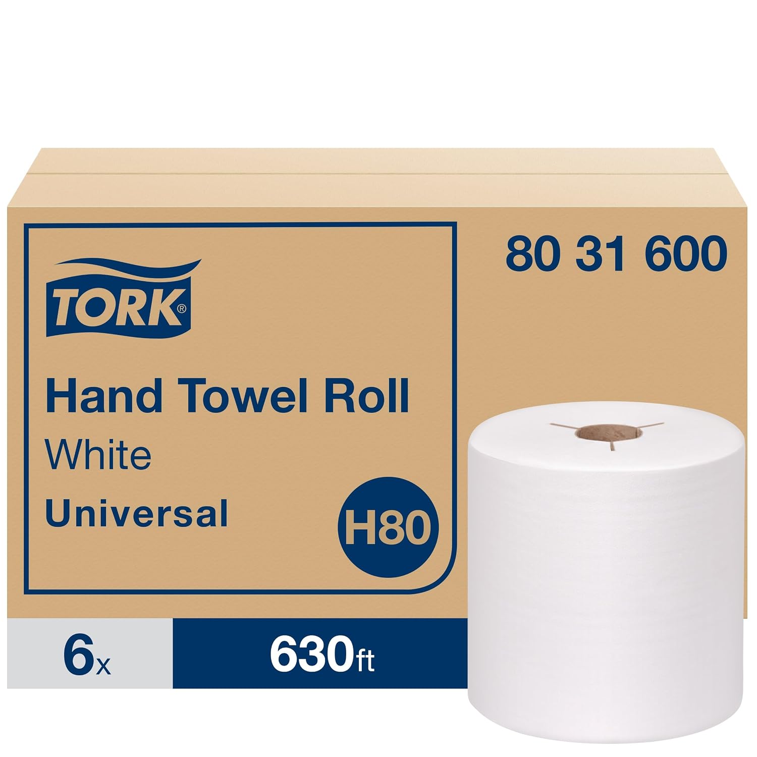 Detalle 2 de Tork Hand Towel Roll White H80 (8031600) — 6 Rolls of 100% Recycled Fiber, Universal