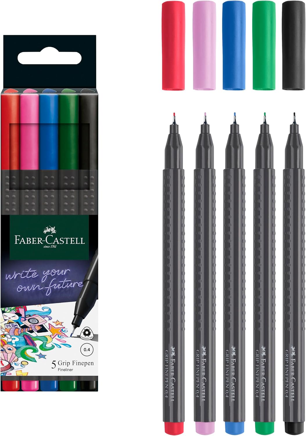 Thumbnail 6 de Faber-Castell 151630 Box mit 30 Grip Finelinern – 0,4 mm, ergonomischer Griff