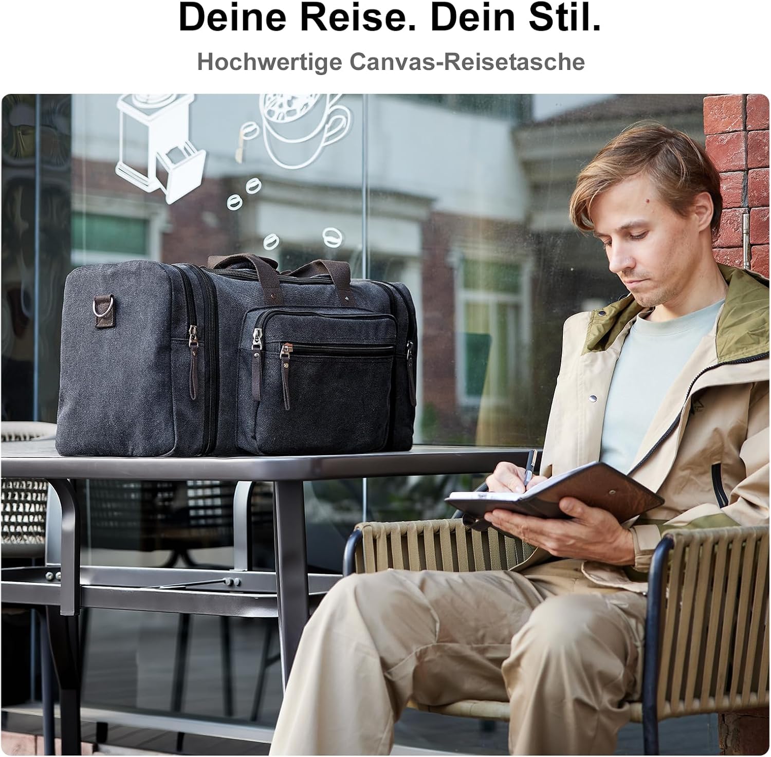 Thumbnail 2 de EKOROMIER Erweiterbare Reisetasche 70L – große Sporttasche dunkelgrau (bis 72 cm Länge)