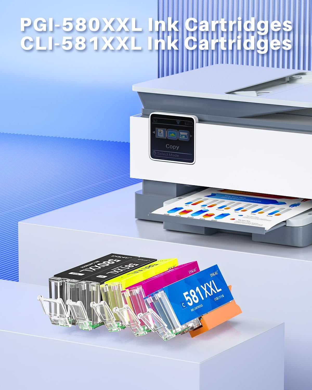 Detalle 2 de INK4U cartucce compatibili PGI-580XXL e CLI-581XXL per Canon (serie TS/TR) – set da 5 pezzi