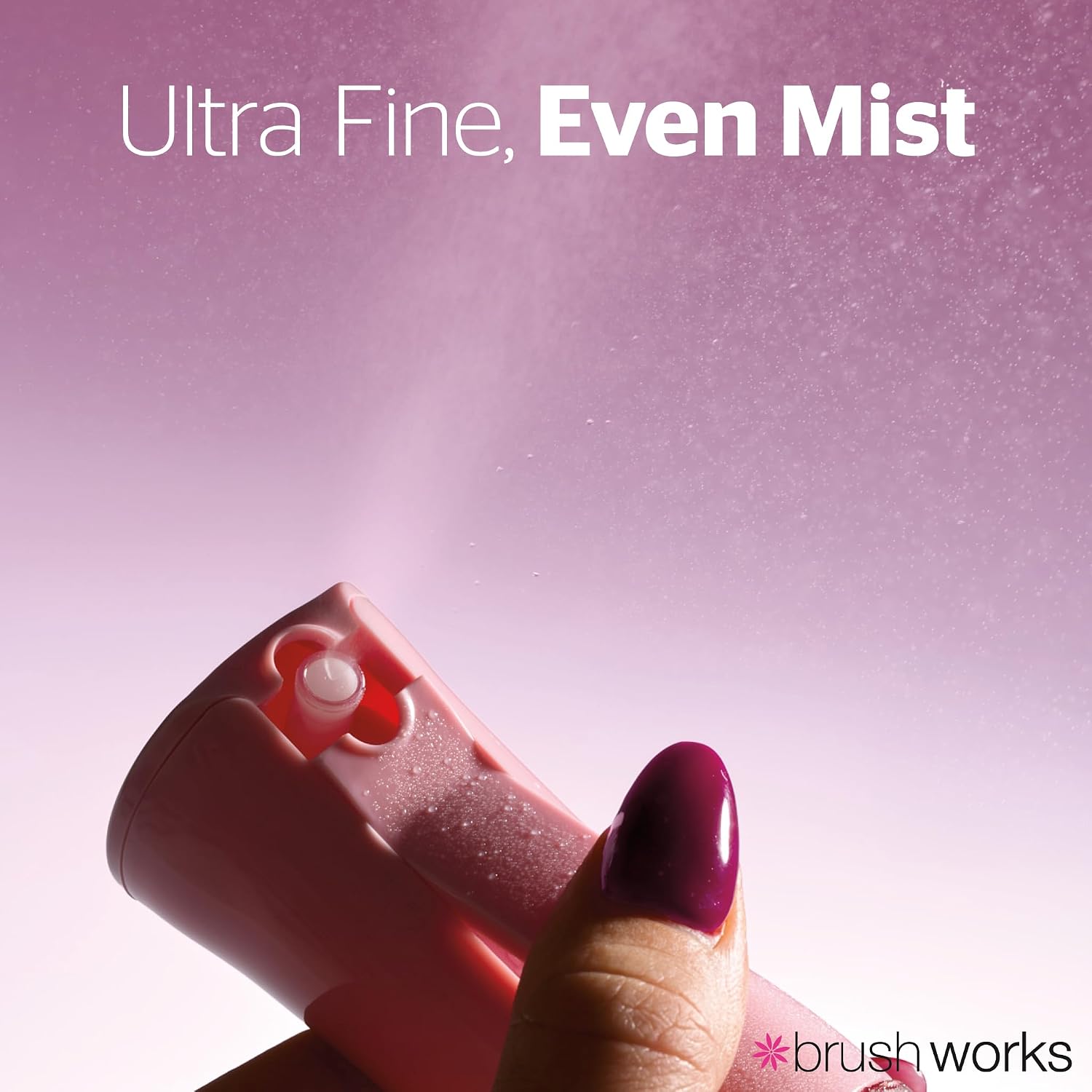 Detalle 1 de Brushworks Fine Mist Mini Spray Bottle, 80 ml Refillable Pink Sprayer