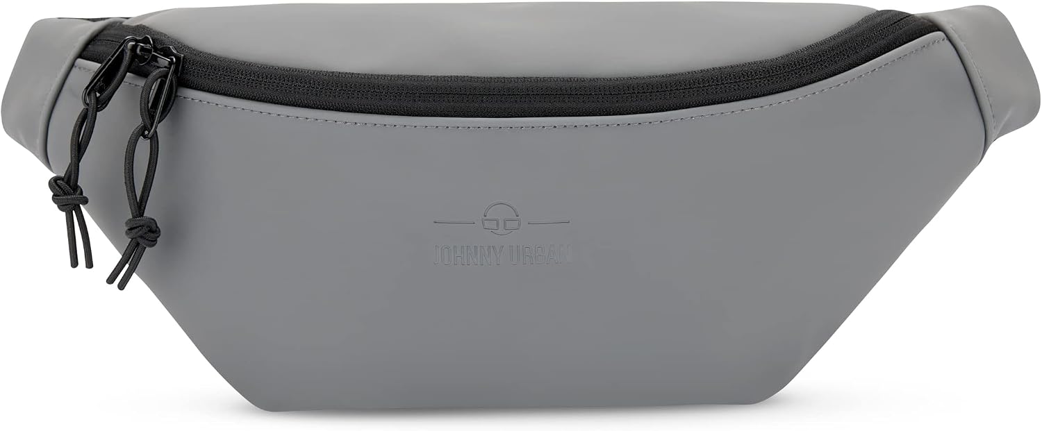 Detalle de Johnny Urban Riley Bauchtasche (Grau) – Gürteltasche & Crossbody mit flexiblem Gurt