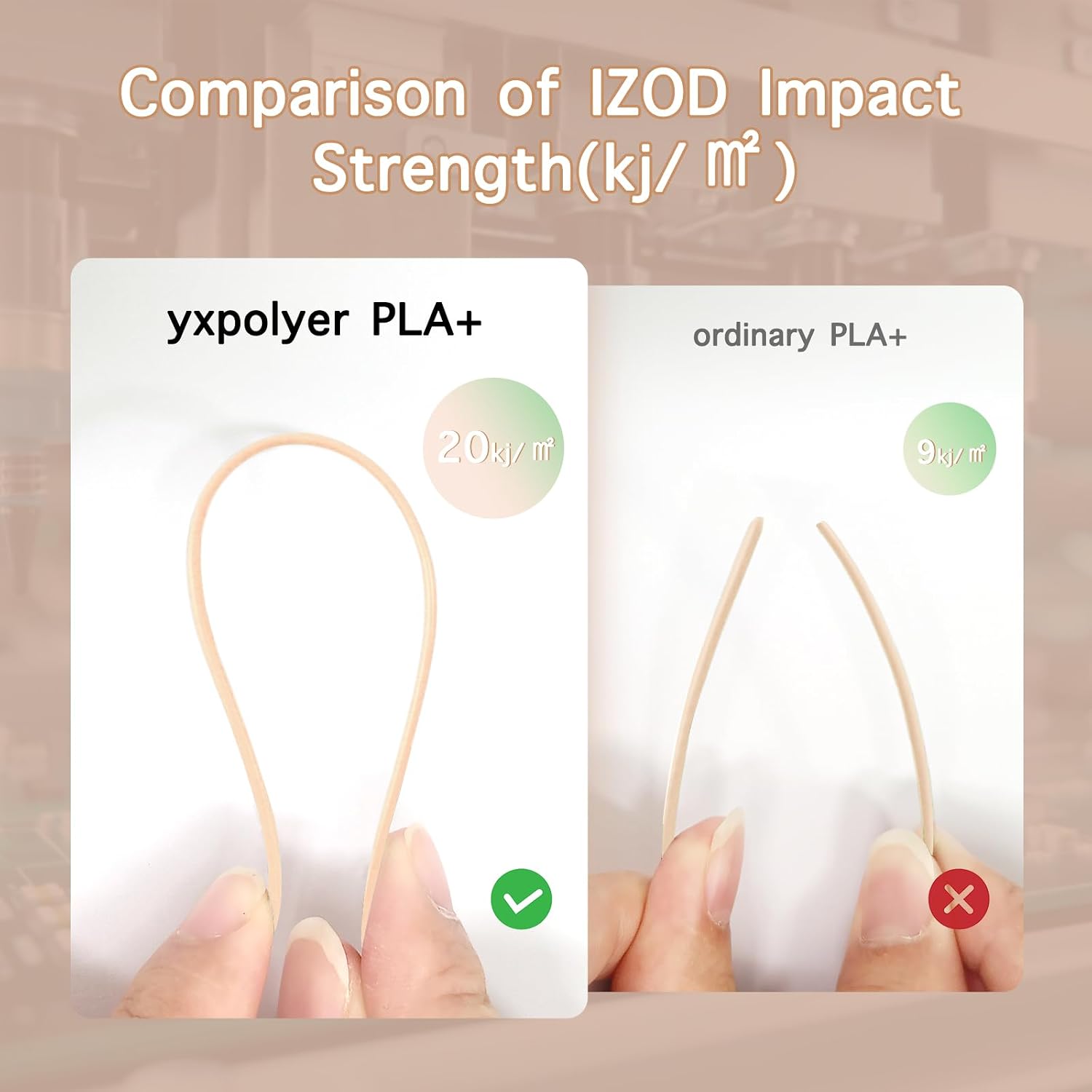 Detalle 1 de yxpolyer PLA+ 食品グレード対応 3Dプリンター用フィラメント 1.75mm・スキン色・1kg