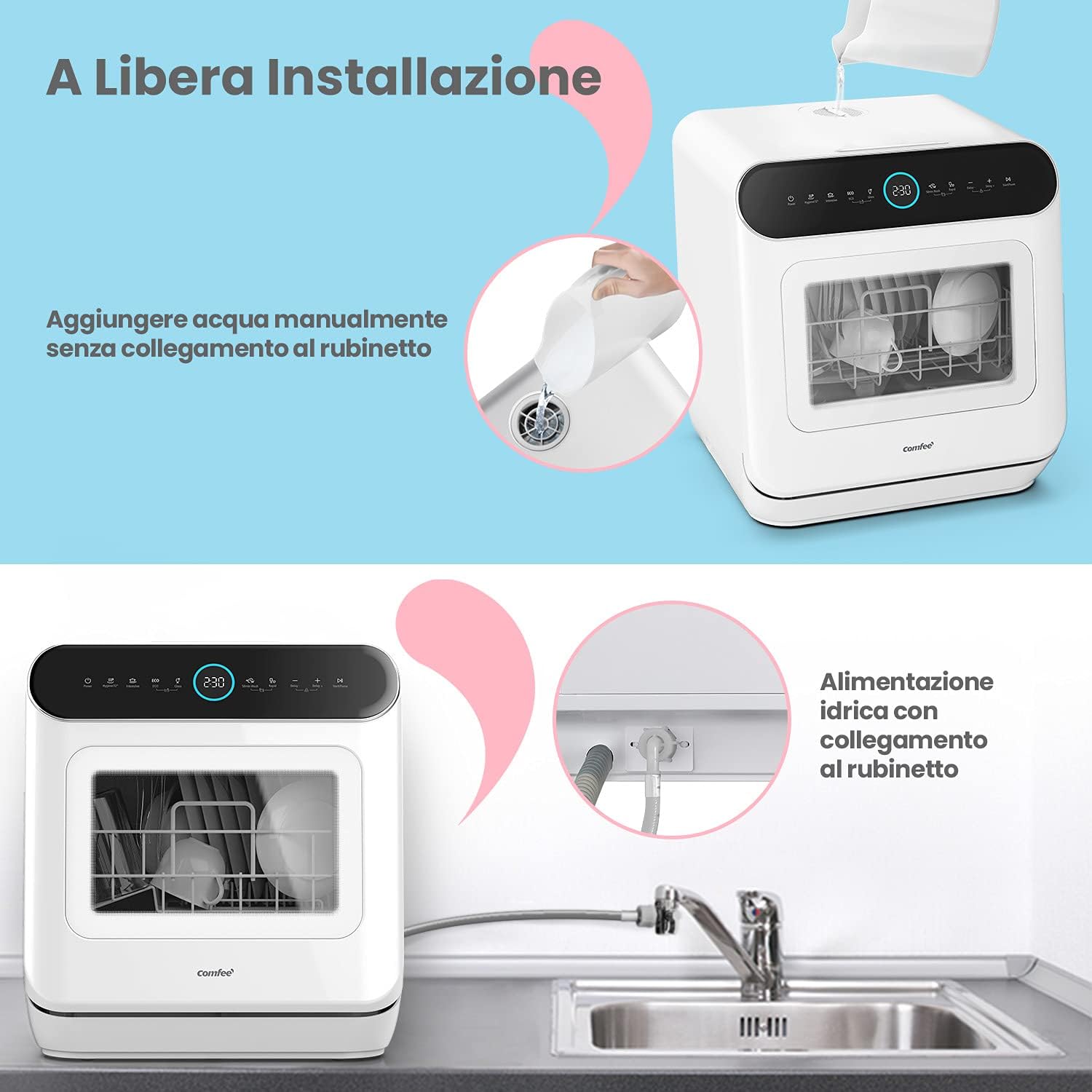Detalle 2 de COMFEE' Mfd42S110W-It Lavastoviglie compatta
