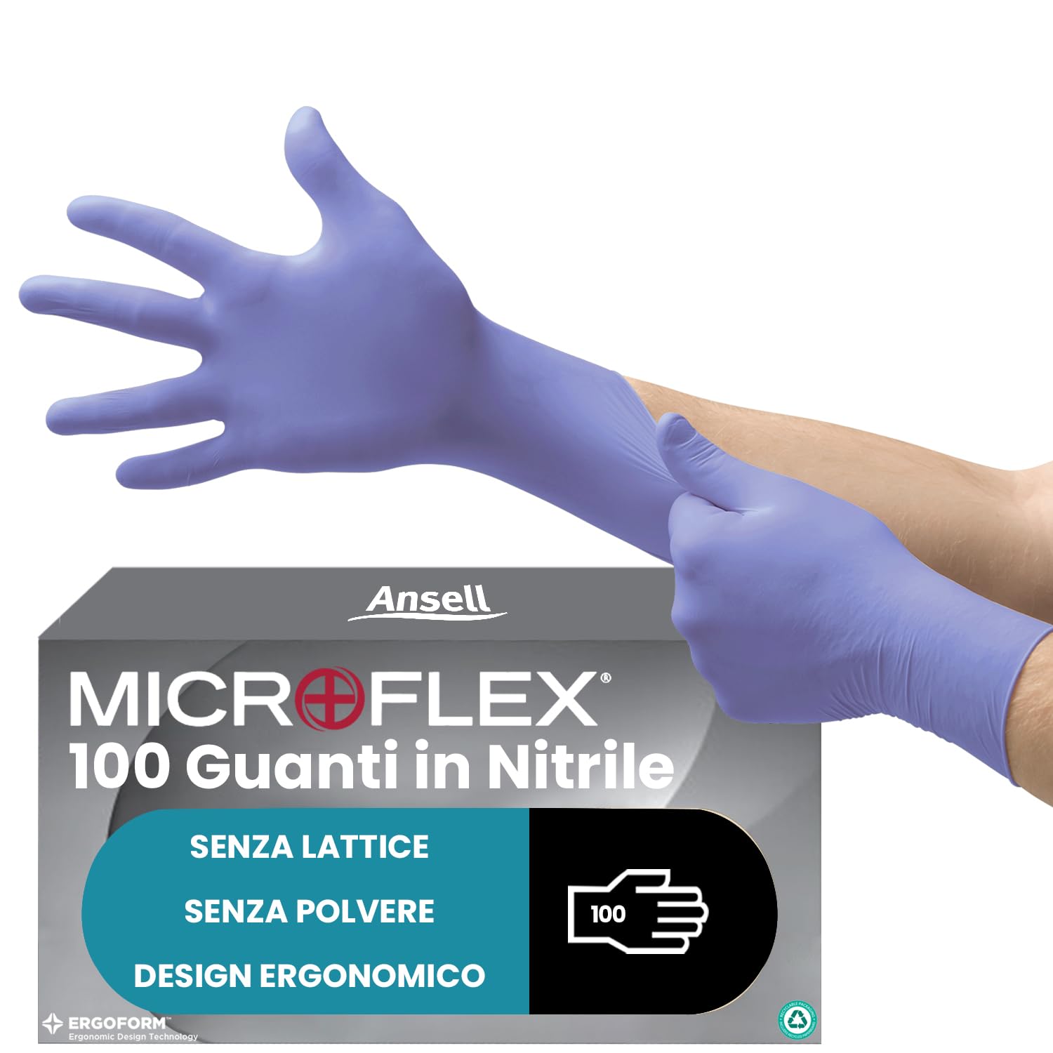 Thumbnail 5 de Ansell Microflex 93-732 guanti monouso in nitrile taglia L, 100pz